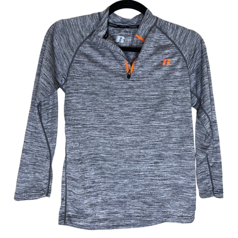 Russell Dri-Power 360 Sweater sweatshirt Boys Large 10 - 12 Gray Long Sleeve
